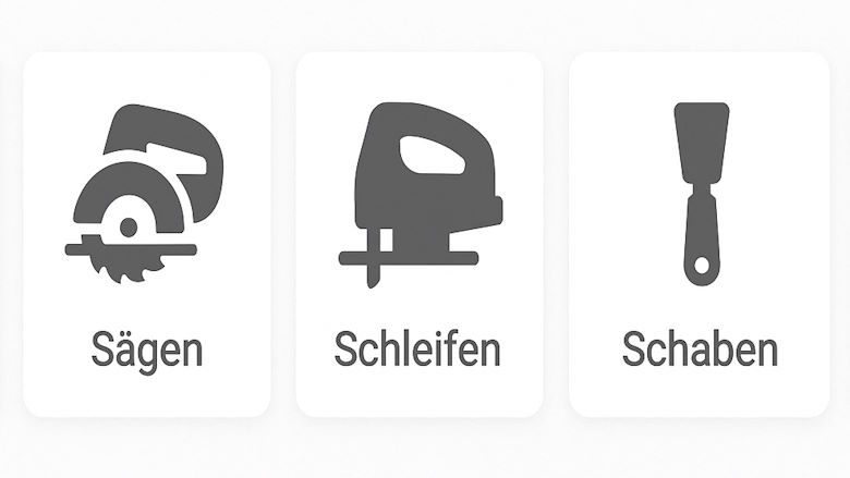 Sägen Schleifen Schaben